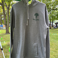 Wellness tree farms gray, hooded sweatshirt